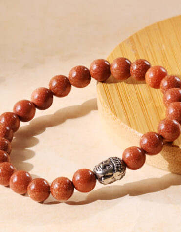 gold stone buddha bracelet 8 mm