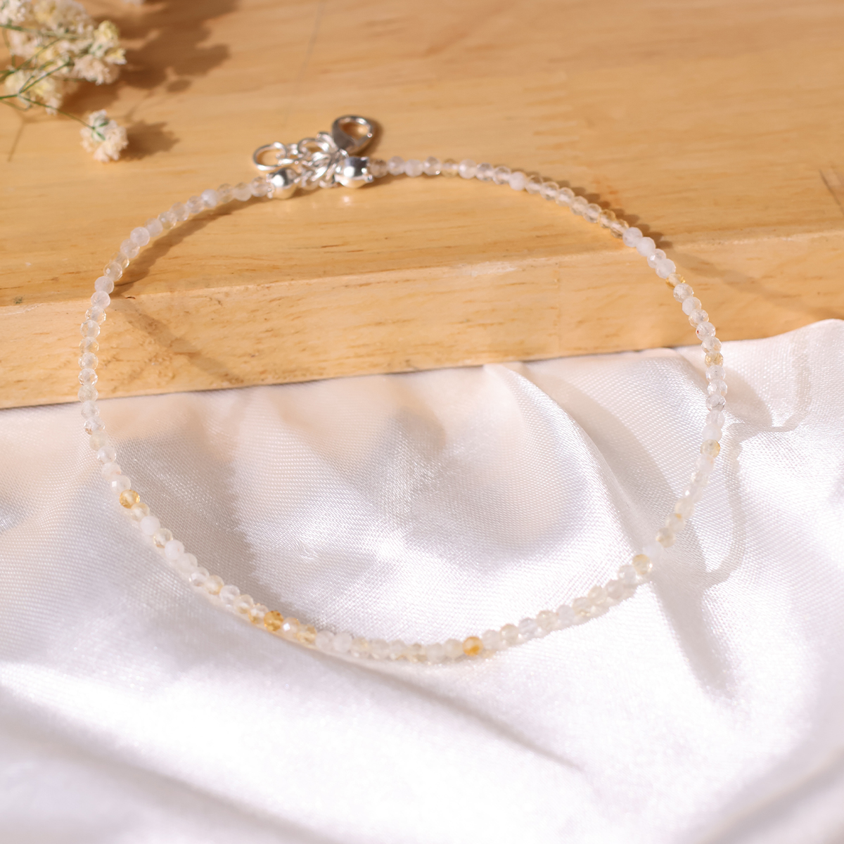 Golden Rutile Faceted Anklet 2 mm-Shubhanjali Store (1) golden rutile faceted anklet 2 mm