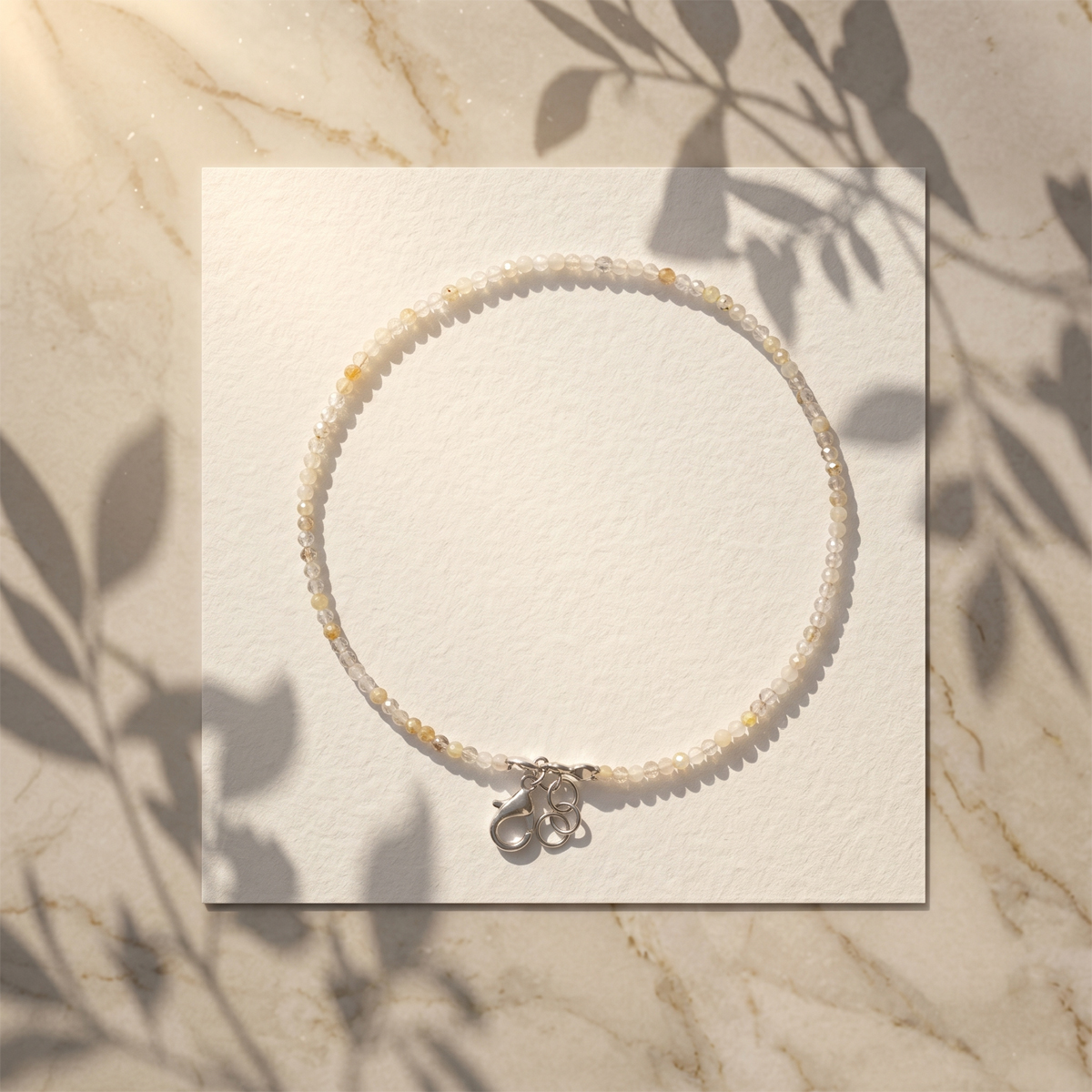 Golden Rutile Faceted Anklet 2 mm-Shubhanjali Store (3) golden rutile faceted anklet 2 mm