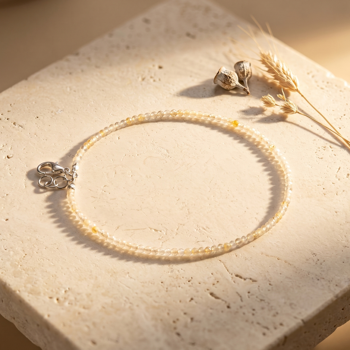 Golden Rutile Faceted Anklet 2 mm-Shubhanjali Store (4) golden rutile faceted anklet 2 mm