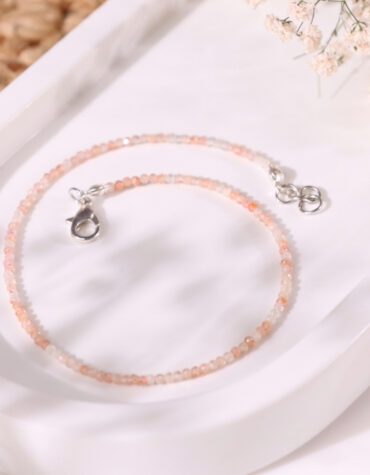 golden sunstone faceted anklet 2 mm