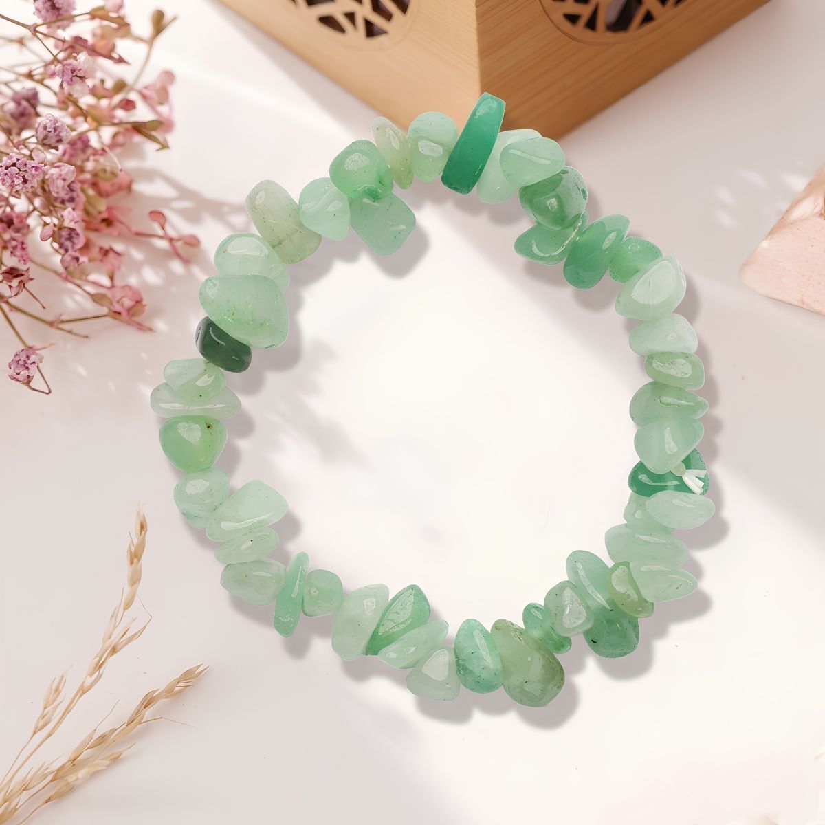 Green Aventurine Chips BraceletShubhanjali Store (1) green aventurine chips bracelet