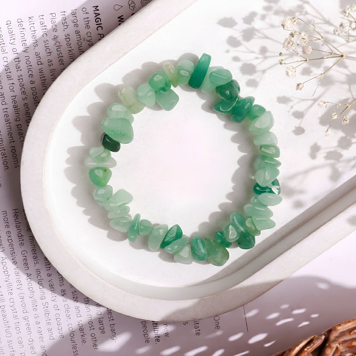 Green Aventurine Chips BraceletShubhanjali Store (2) green aventurine chips bracelet