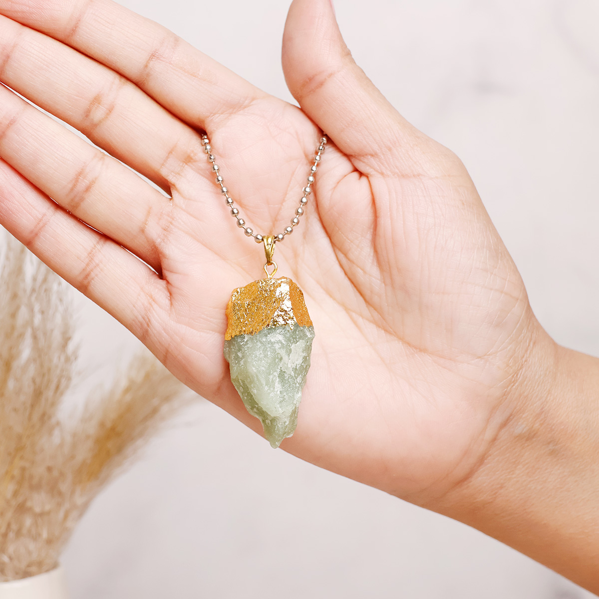 Green Aventurine Raw Pendant-Shubhanjali Store (1) green aventurine raw pendant