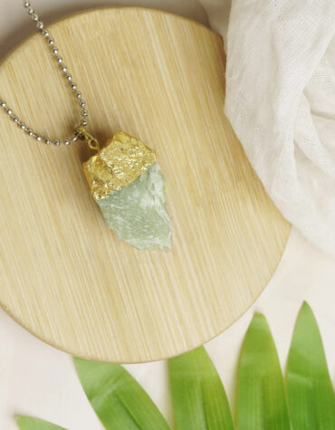 green aventurine raw pendant