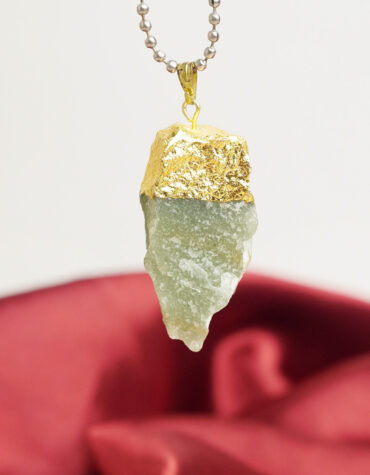 green aventurine raw pendant