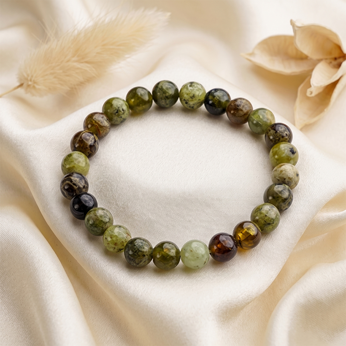 Green Garnet Bracelet 8mm-Shubhanjali Store (1) green garnet bracelet 8mm