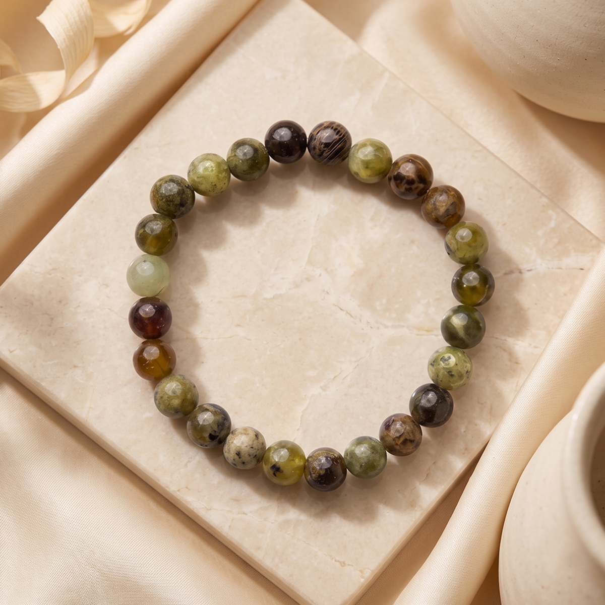 Green Garnet Bracelet 8mm-Shubhanjali Store (2) green garnet bracelet 8mm