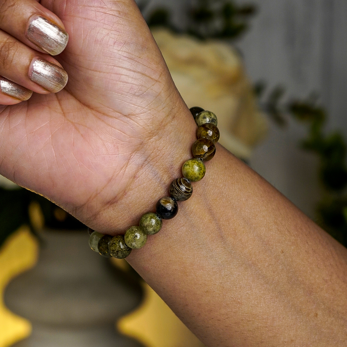 Green Garnet Bracelet 8mm-Shubhanjali Store (3) green garnet bracelet 8mm