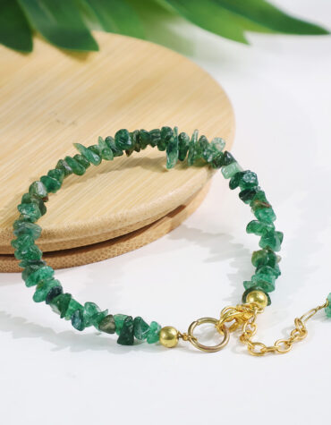 green jade chips chain bracelet