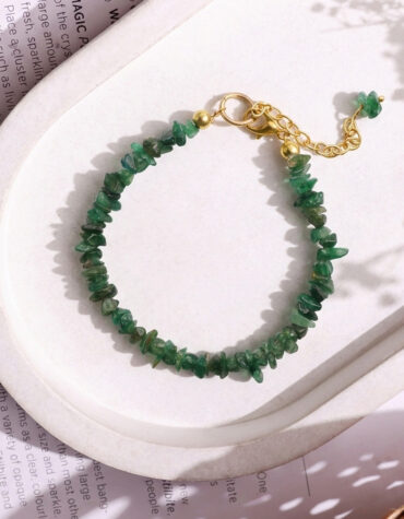 green jade chips chain bracelet