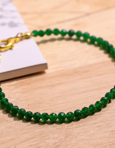 green jade faceted chain bracelet 4mm