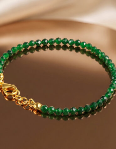 green jade faceted chain bracelet 4mm