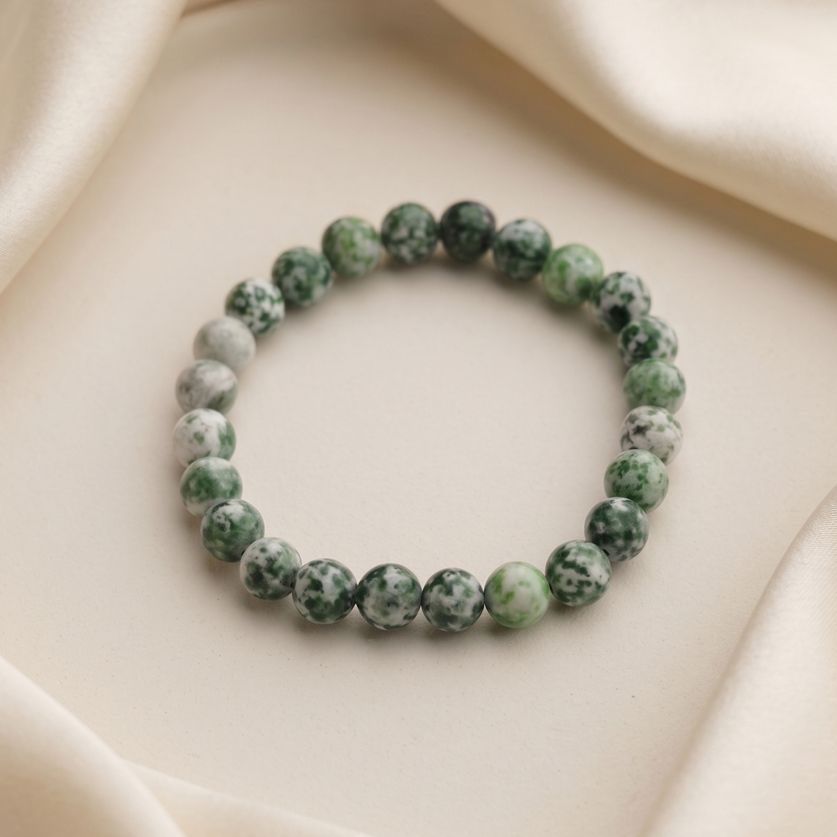 Green Spot Japser Bracelet-Shubhanjali Store (2) green spot japser bracelet 8 mm