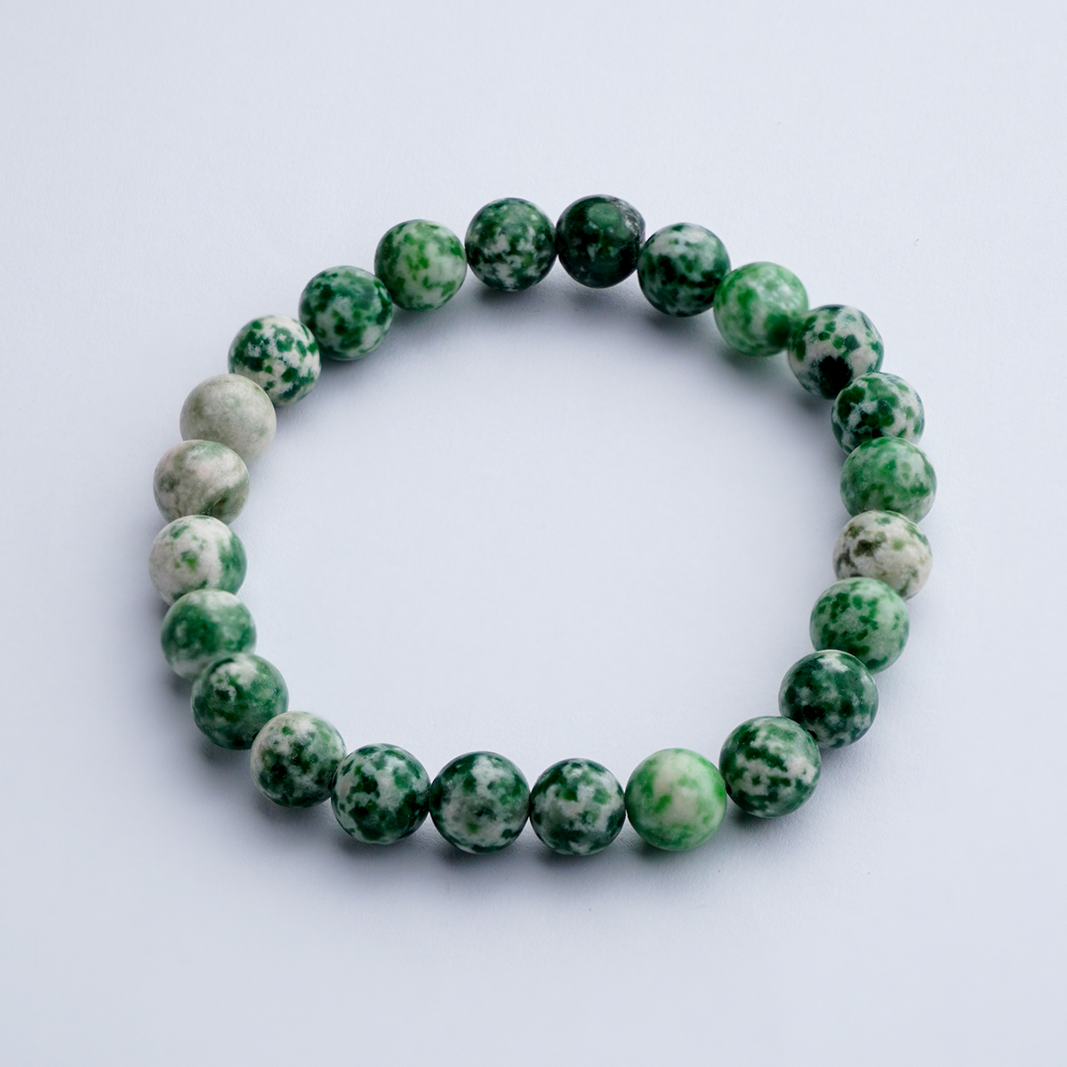 Green Spot Japser Bracelet-Shubhanjali Store (5) green spot japser bracelet 8 mm