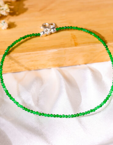 green onyx faceted anklet 2 mm