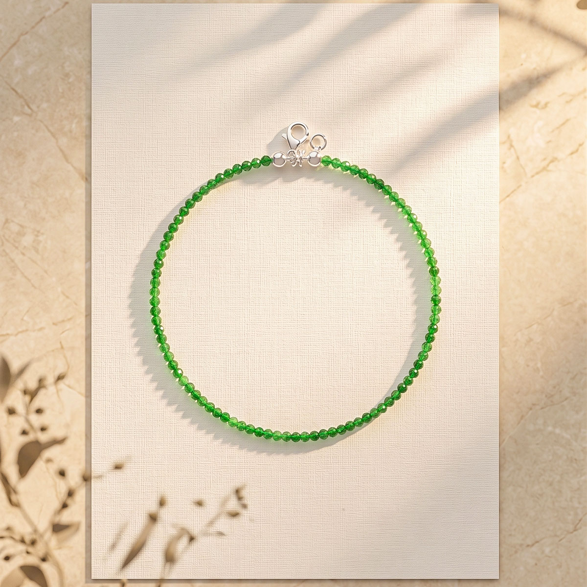 Green onyx anklet 2mm-shubhanjali Store (4) green onyx faceted anklet 2 mm