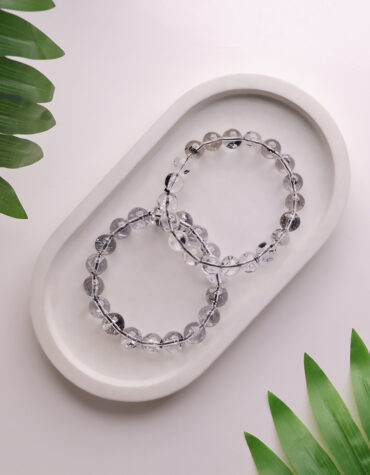 herkimer round beads bracelet