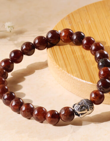 hessonite buddha bracelet 8 mm