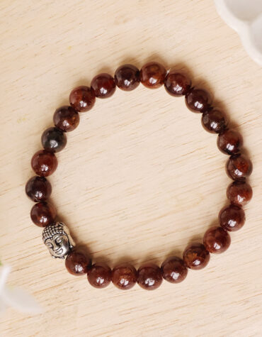 hessonite buddha bracelet 8 mm