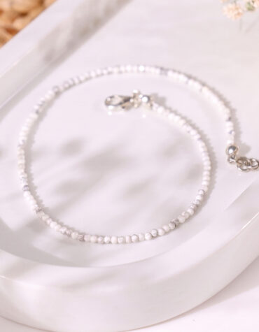 howlite faceted anklet 2 mm