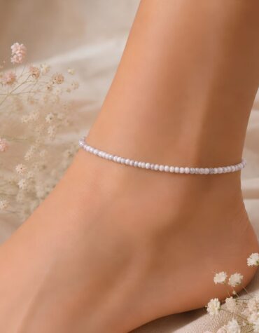 howlite faceted anklet 2 mm