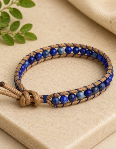 lapis wrap bracelet 4mm