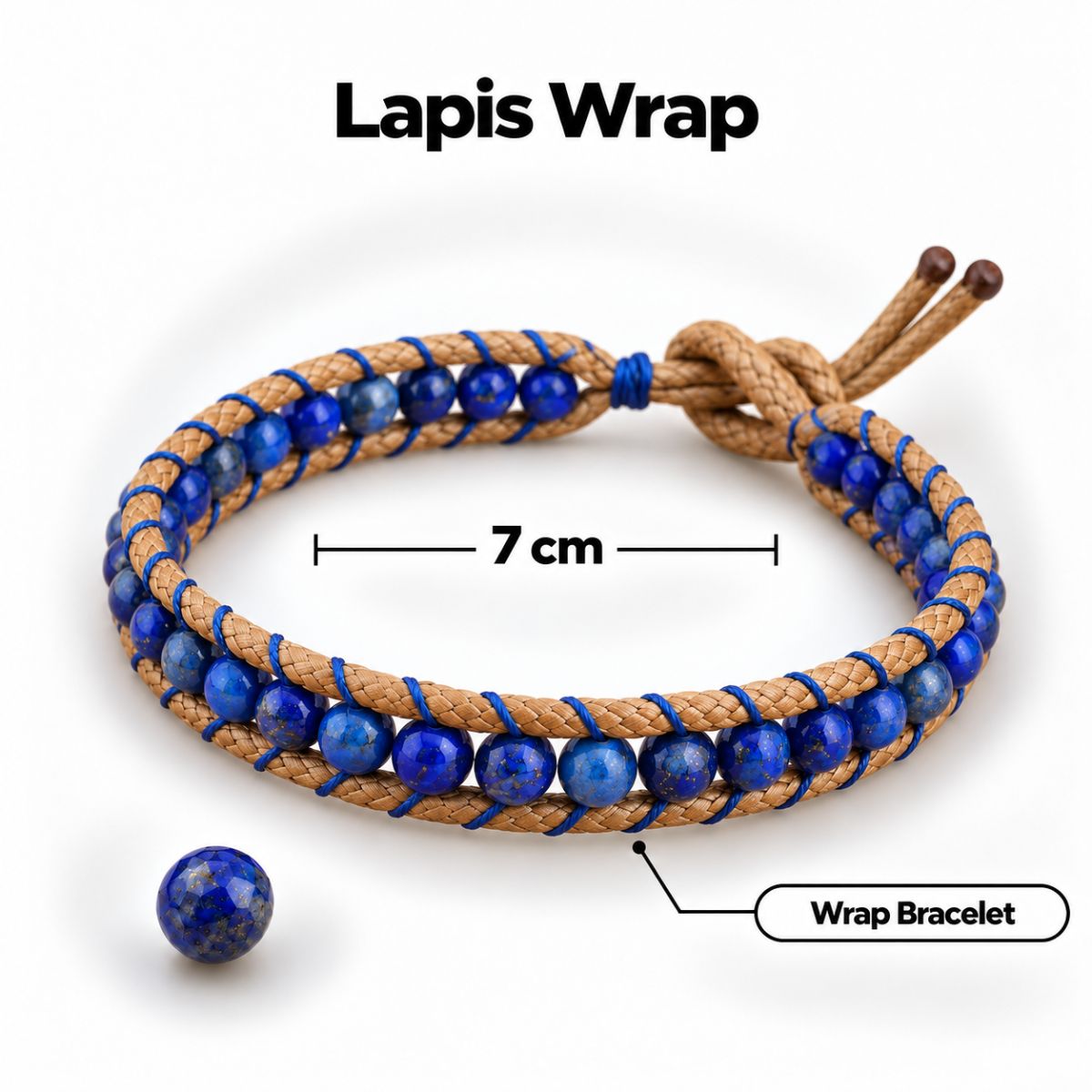 Lapis Wrap Bracelet 4mm lapis wrap bracelet 4mm