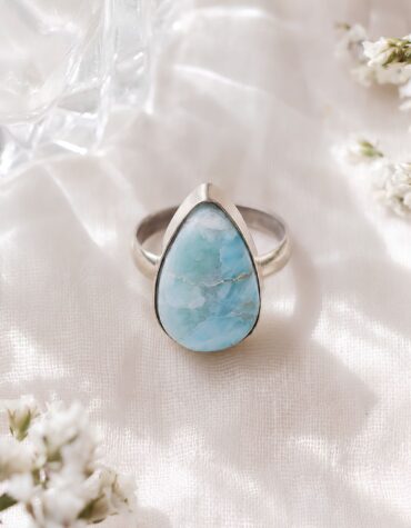 larimar cabochon ring