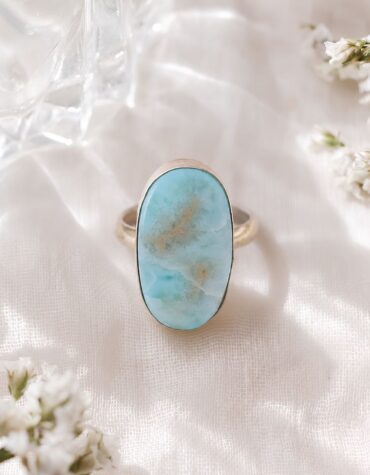 larimar cabochon ring