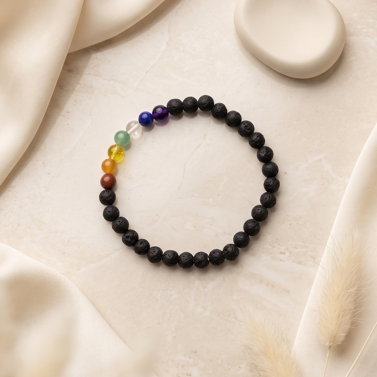 Lava 7 Chakra Bracelet - Shubhanjali Store (6) lava 7 chakra bracelet