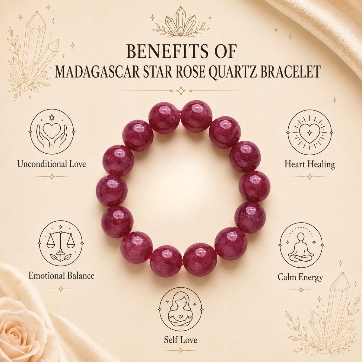 Madagascar Star Rose Quartz Bracelet madagascar star rose quartz bracelet