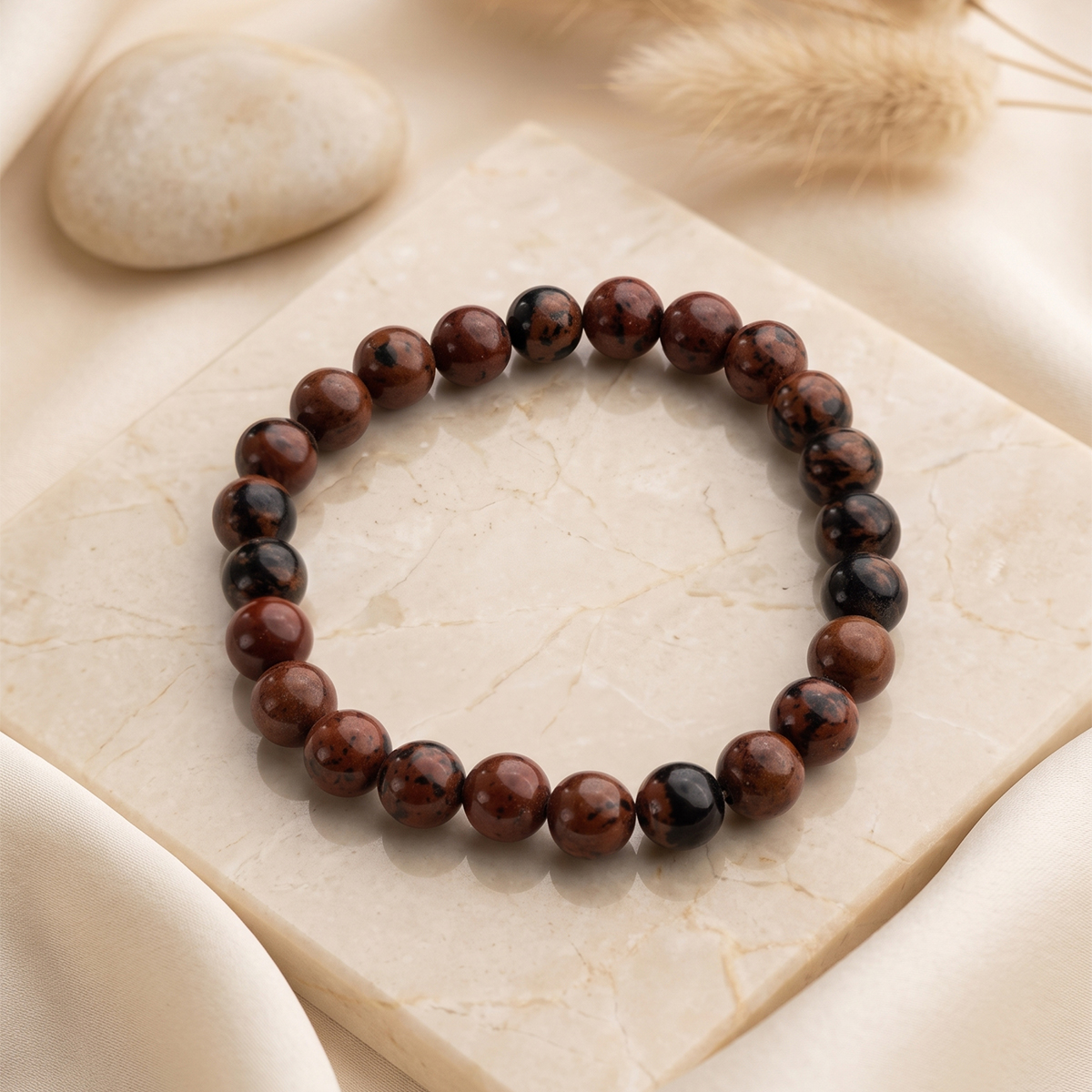 Mahogany Obsidian Bracelet 8 mm-Shubhanjali Store (1) mahogany obsidian bracelet 8 mm