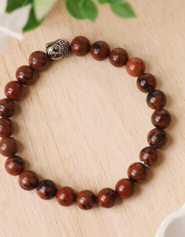 mahogany obsidian buddha bracelet 8 mm