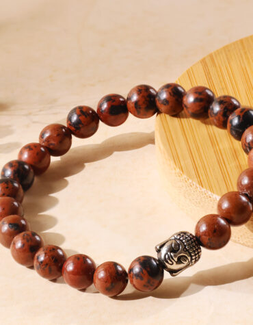 mahogany obsidian buddha bracelet 8 mm