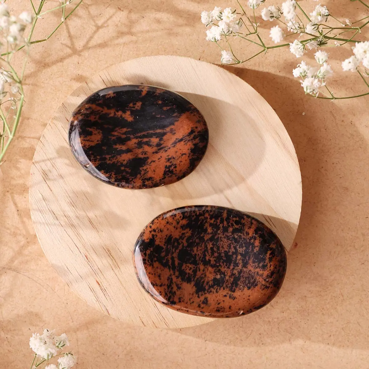 Mahogony Obsidian Worry Stone-Shubhanjali Store (1) mahogony obsidian worry stone