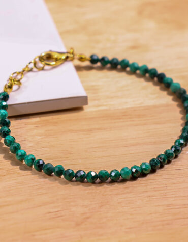 malachite faceted chain bracelet 4mm