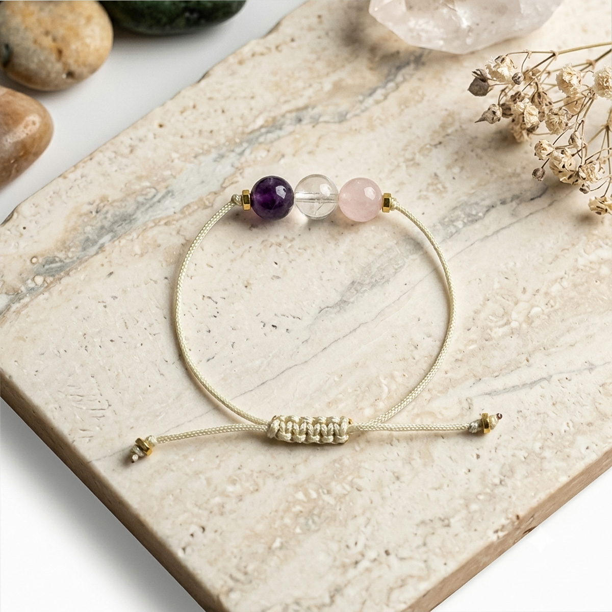 Mental Peace 3 Beads Thread Bracelet - Shubhanjali Store (3) mental peace 3 beads thread bracelet