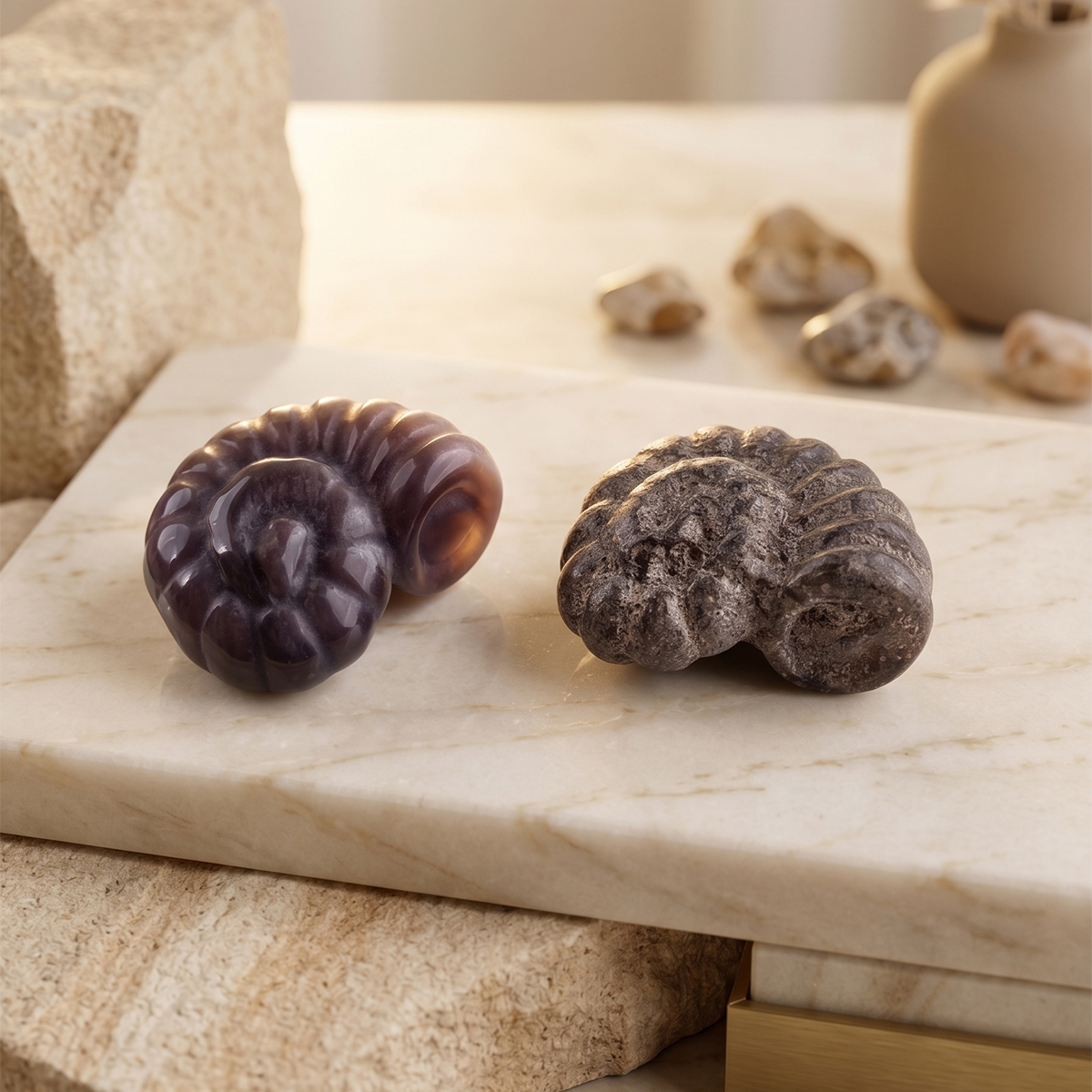Mix Ammonite Shell Carving-Shubhanjali Store (3) mix ammonite shell carving