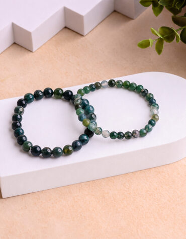 moss agate bracelet 6 mm
