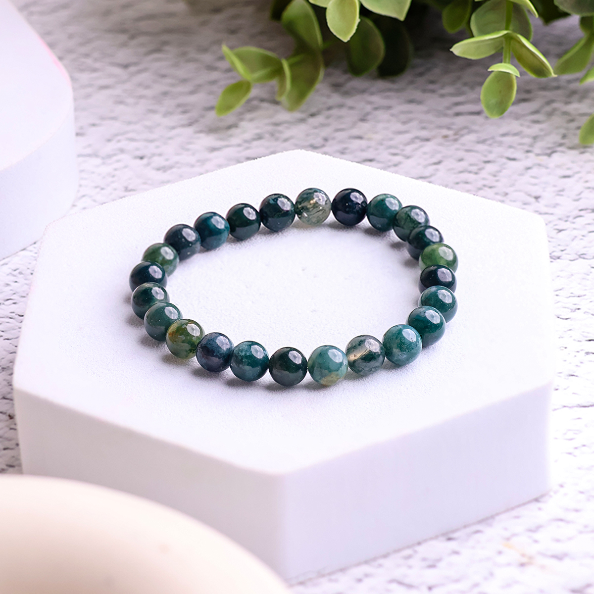 Moss Agate Bracelet 6 mm moss agate bracelet 6 mm