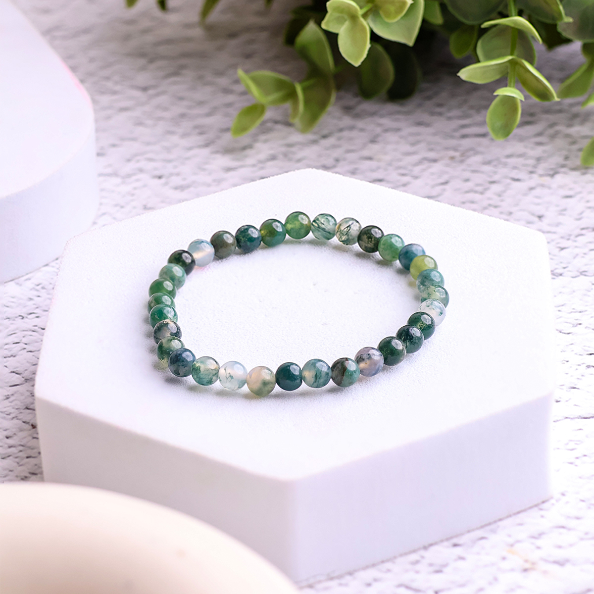 Moss Agate Bracelet 8 mm moss agate bracelet 6 mm