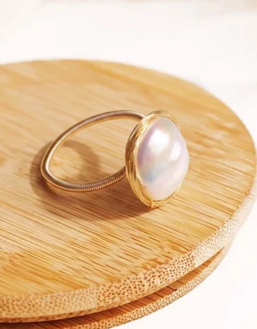 mother of pearl wrapping ring big