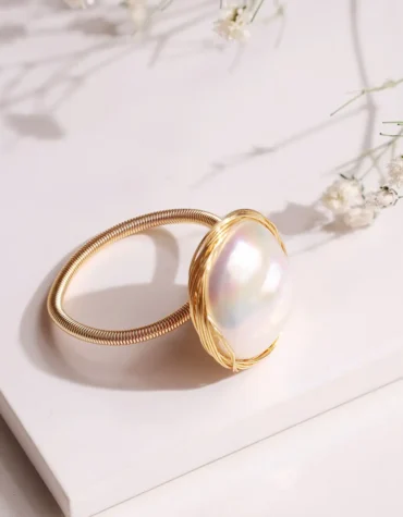 mother of pearl wrapping ring big