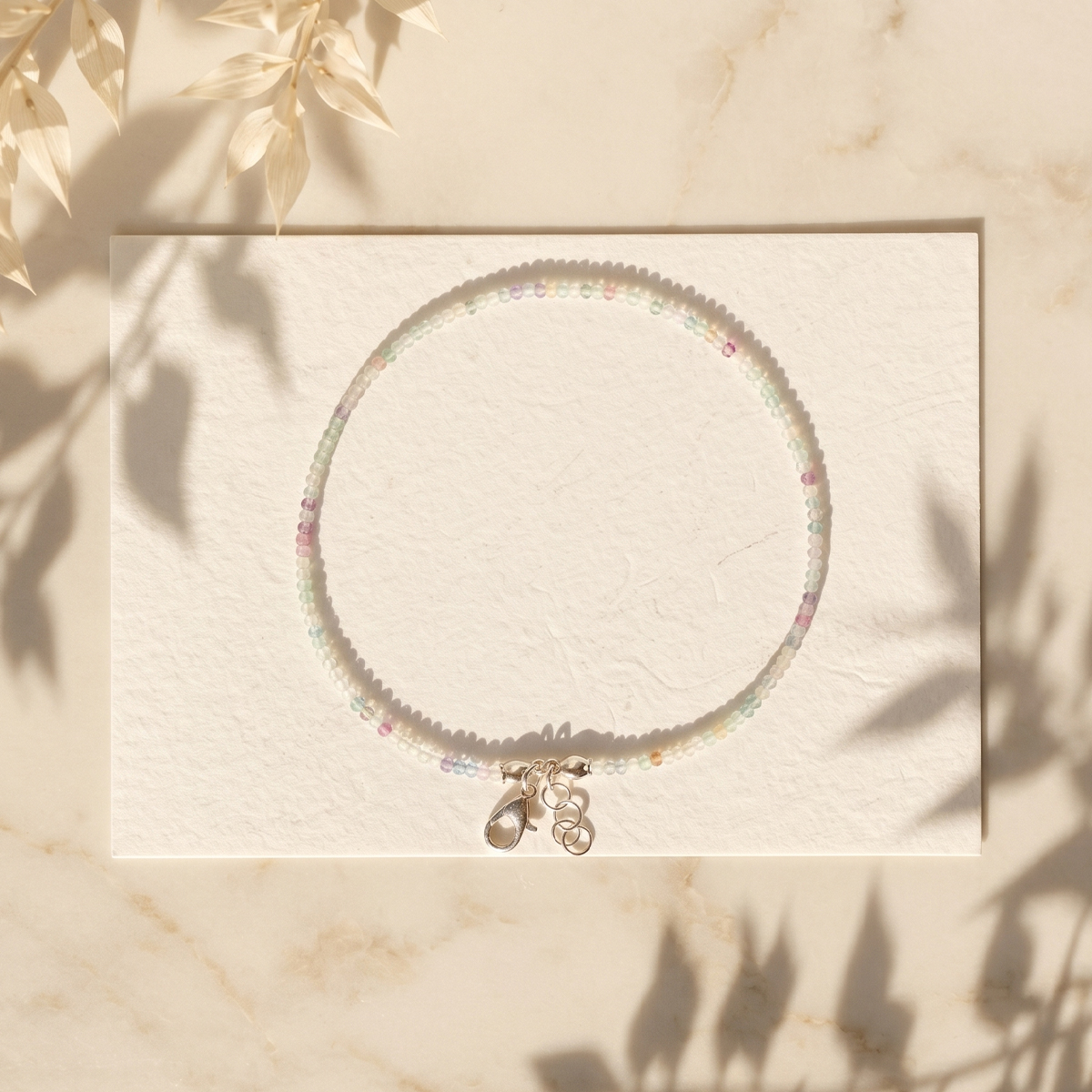 Multi Fluorite Anklet 2 mm-SHubhanjali Store (1) multi fluorite anklet 2 mm
