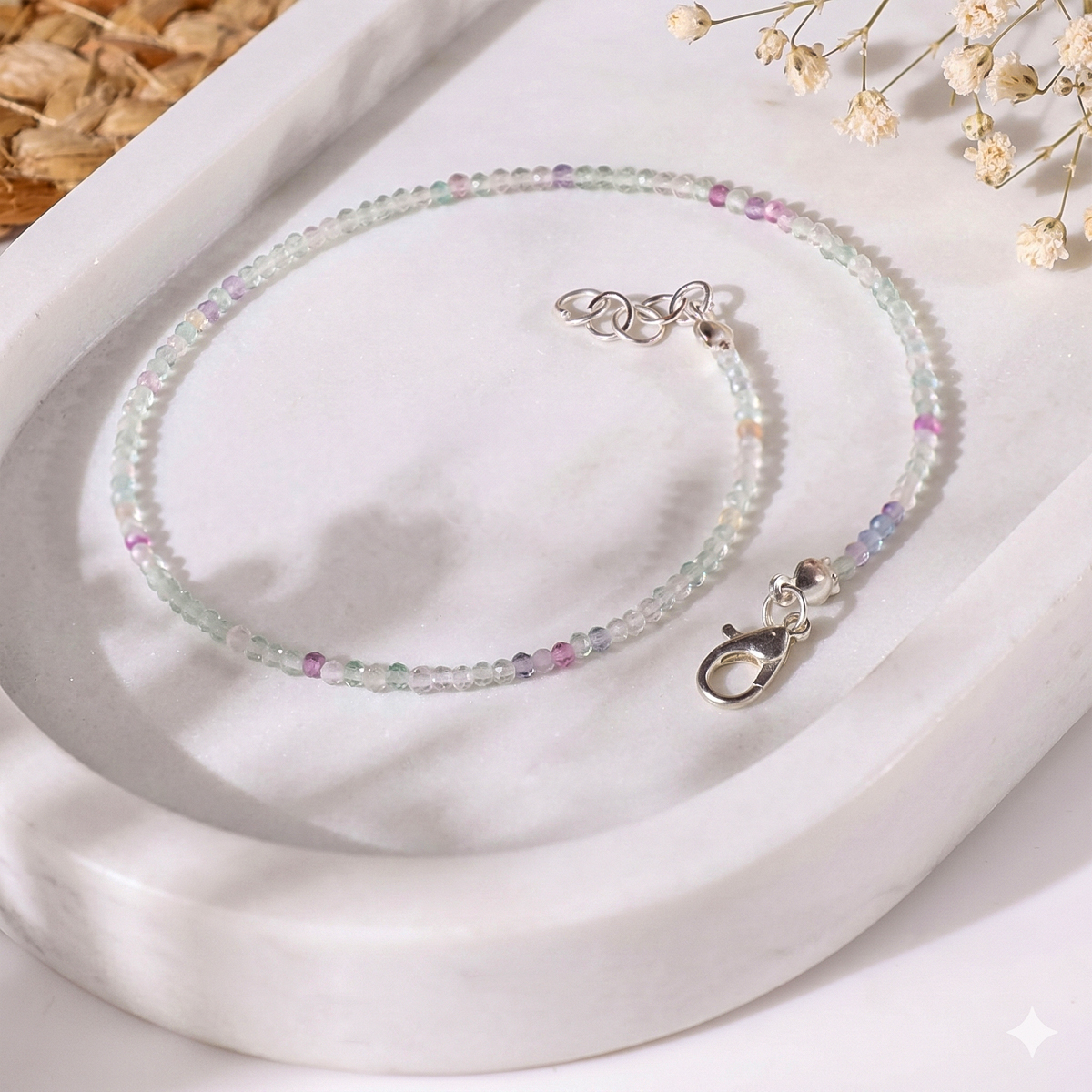 Multi Fluorite Anklet 2 mm-SHubhanjali Store (4) multi fluorite anklet 2 mm