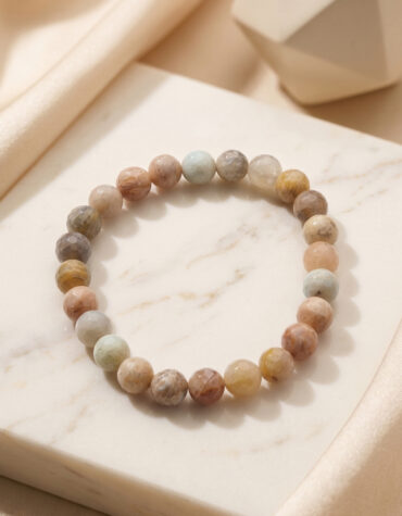 multi moonstone faceted bracelet 8mm