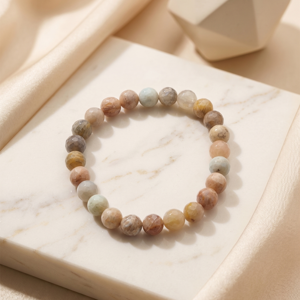 Multi Moonstone Faceted Bracelet 8mm-Shubhanjali Store (1) multi moonstone faceted bracelet 8mm