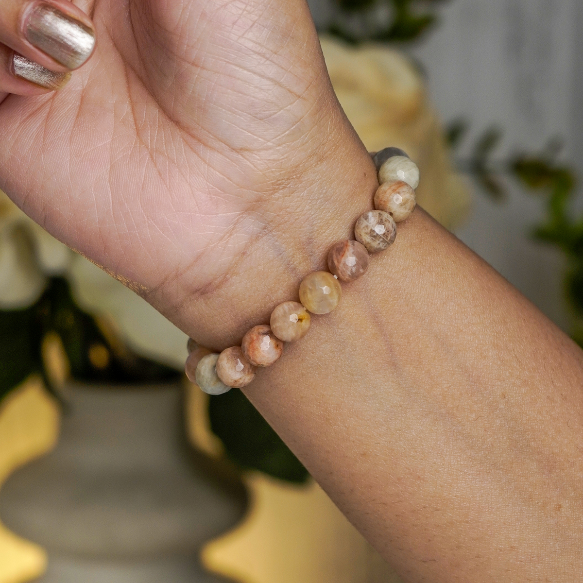 Multi Moonstone Faceted Bracelet 8mm-Shubhanjali Store (3) multi moonstone faceted bracelet 8mm