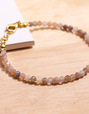 multi moonstone faceted chain bracelet 4mm